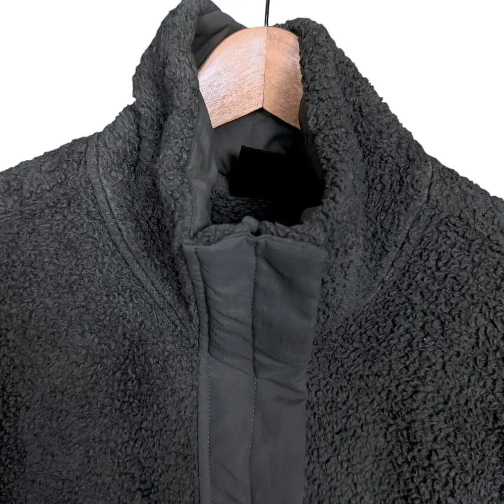 Vuori Women's Size Medium Gray Fleece Cozy Sherpa Full Zip Jacket Workout Run - Picture 3 of 10